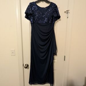 Elegant Navy Blue Evening Dress